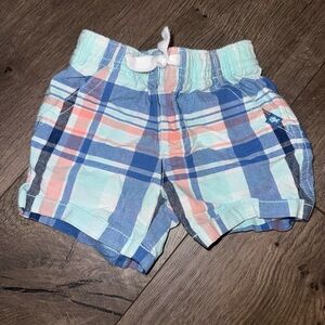 Gymboree Plaid Kids Shorts in Blue and Coral